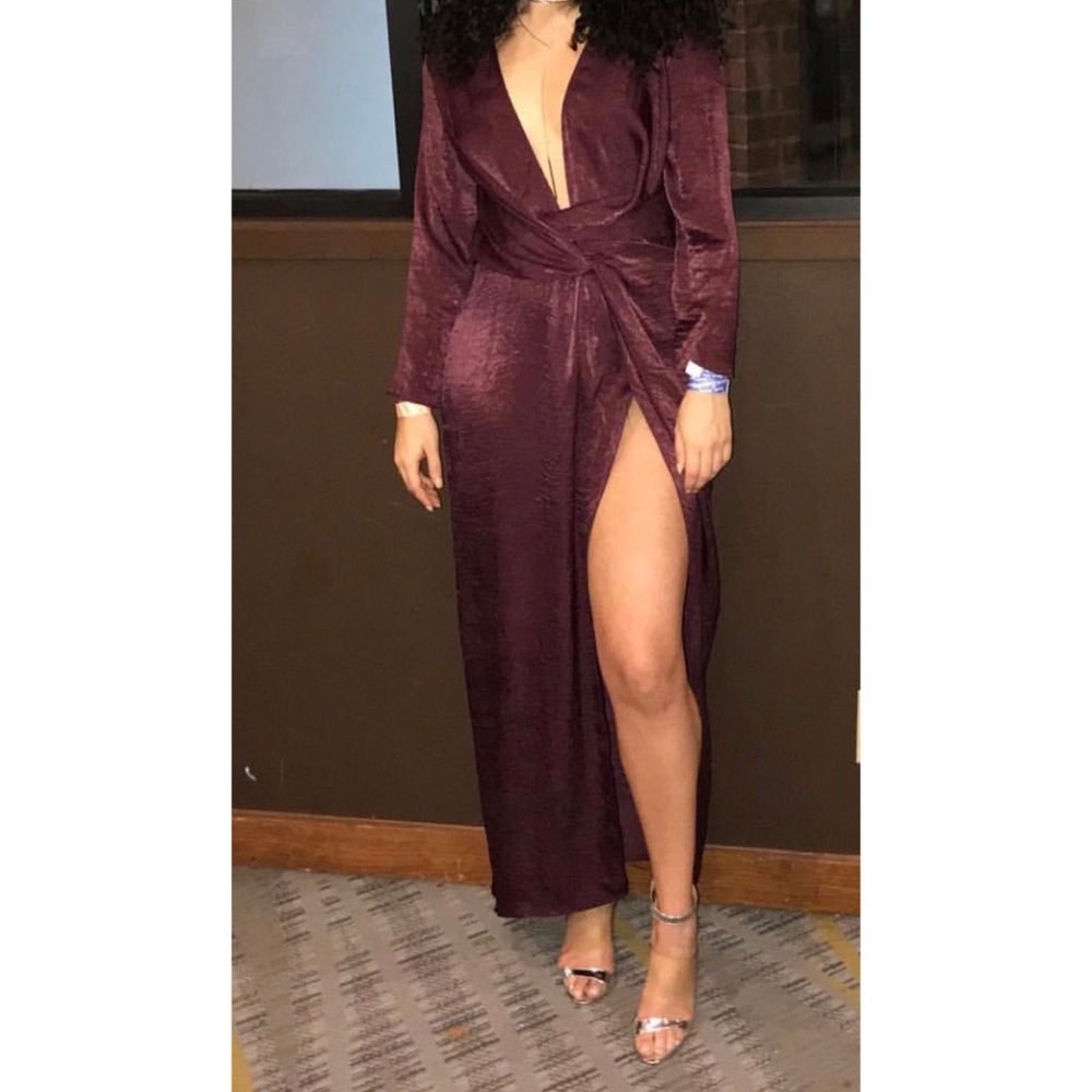 Burgundy Silk Dress